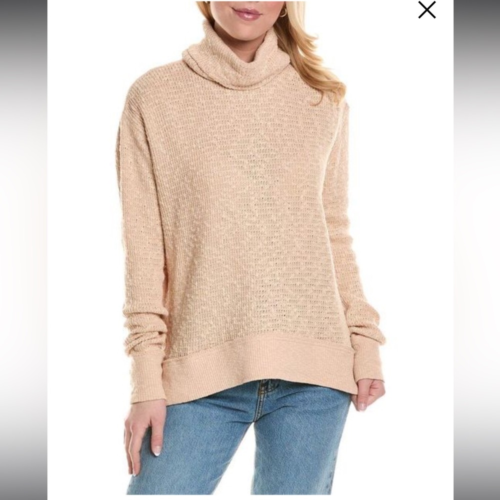 Free People We The Free - Women's Natural Tommy Turtleneck Pullover Size Medium